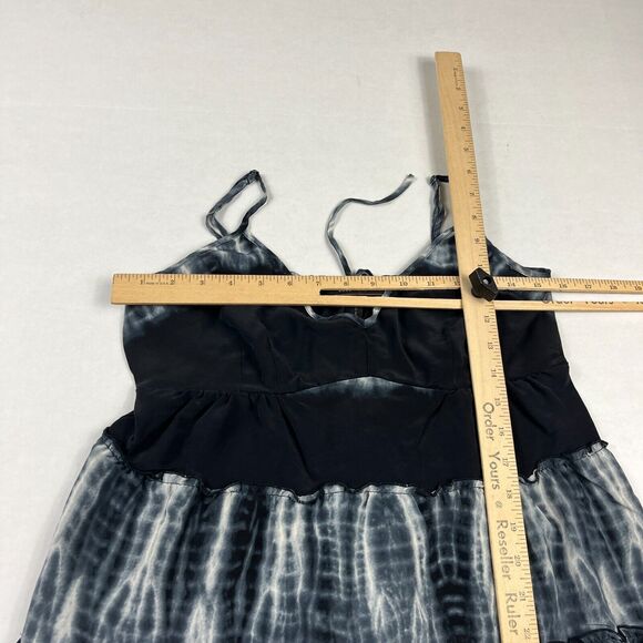 BCBGMaxazria Gisene Silk Tank Top Tie Dye Strappy Sleeve Ruffled Shirt SMALL - Picture 7 of 12